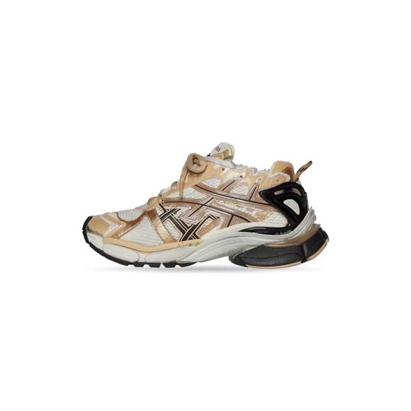 Balenciaga Runner Trainers in beige and black mesh and nylon - Picture 6 of 8